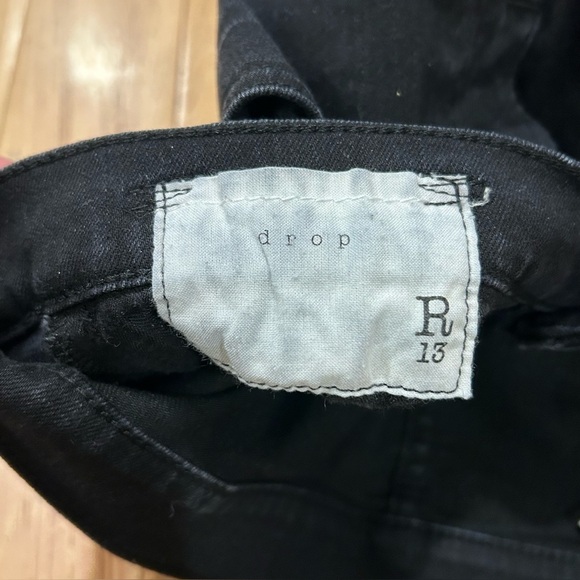 R13 The Drop Slim Cropped Black Stretch Jeans - Women’s Size 26 - made in Italy - Picture 6 of 12